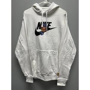 Nike White Hoodie with Graphic Burger Logo